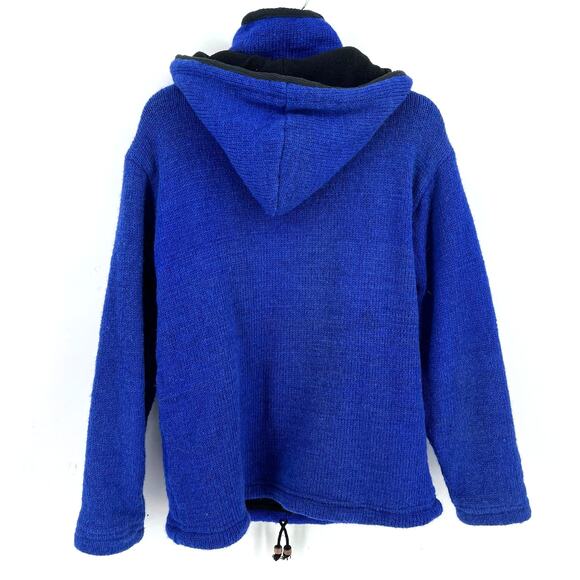 Colorado State Flag Knit Sweater Fleece Lined Pullover Hoodie Jacket Sz M Nepal - Picture 4 of 5